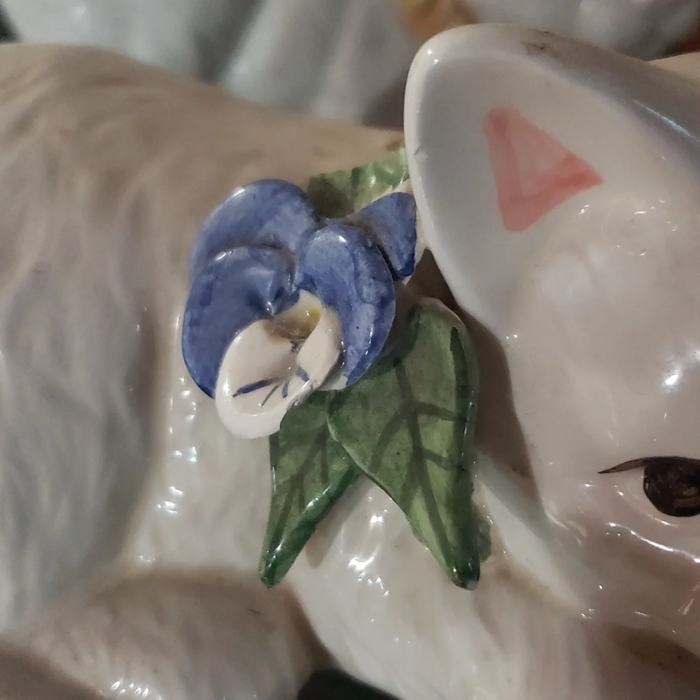 Vintage set of 3 white Kitten Cats home decor - Picture 12 of 16